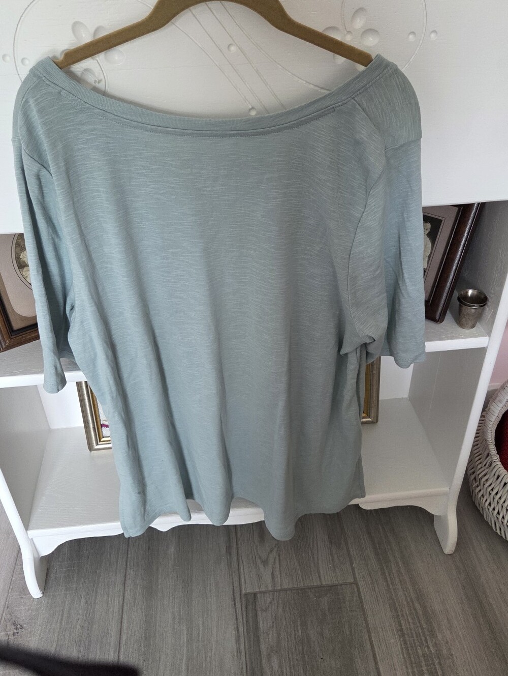 J. Jill Light Sage Green Boatneck Short Sleeve Top
